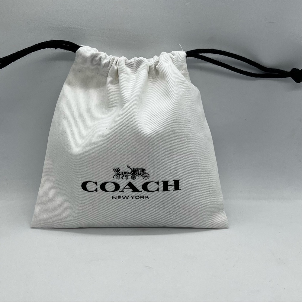 COACH Signature Lucite Padlock Pendant Necklace Silver Tone Clear C NWT - Picture 12 of 12